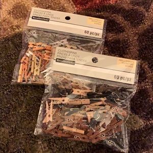 Mini clothespins 2 packages 60 pieces each NWT